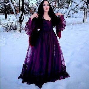 Dance with death maxi dress from dollz kill in the color wine
